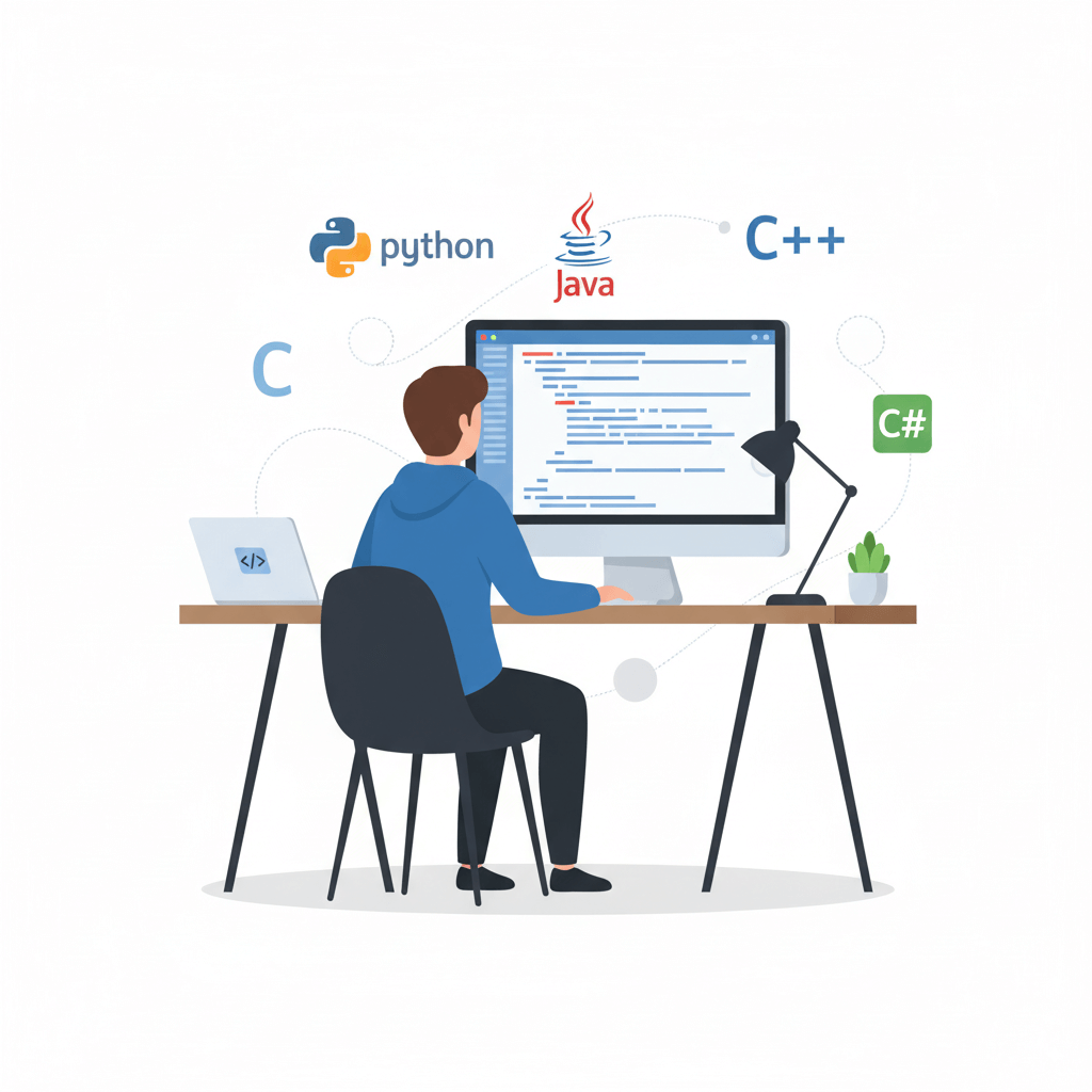 Programming Languages C, C++, JAVA, Python Course